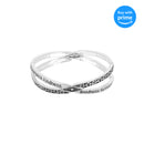 Dicksons Fruits of The Spirit Silver Plated Women's One Size X Shaped Bangel Bracelet