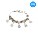 Dicksons Ten Commandments Silver Plated Women's One Size Stretch Charm Bead Bracelet