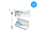 Dicksons Blue Boy Baby Blessings Silver Plated 4mm Bead First Rosary