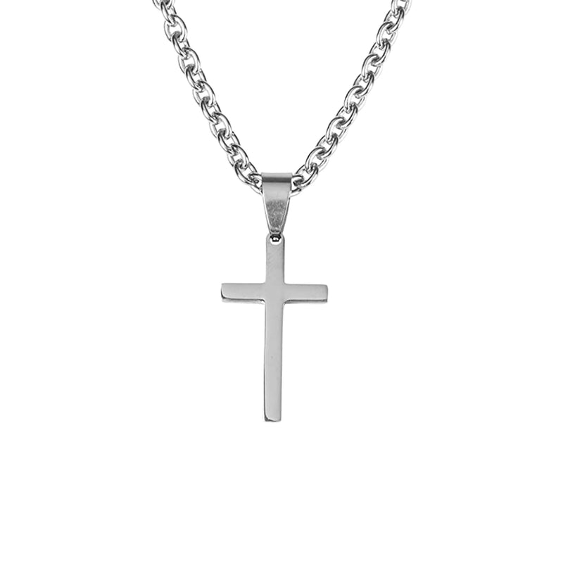 Cross My First Holy Communion Boy's 18 Inch Stainless Steel Necklace
