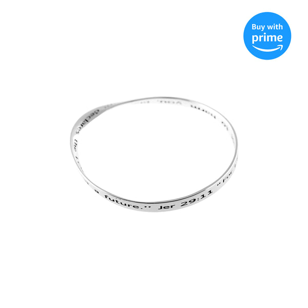 Dicksons for I Know The Plans I Have for You Mobius Silver-Plated Women's Bangle Bracelet
