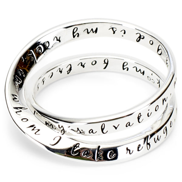 Dicksons Psalms 18:2 Inspirational Women's Double Mobius Silver-Plated Fashion Ring, Size 9