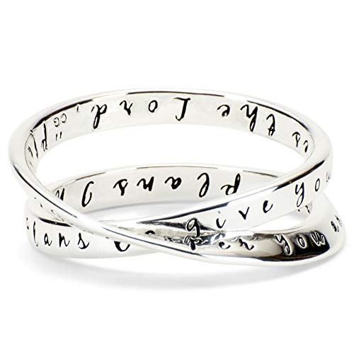 Dicksons Jeremiah 29:11 Inspirational Women's Double Mobius Silver-Plated Fashion Ring, Size 6