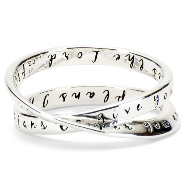 Dicksons Jeremiah 29:11 Inspirational Women's Double Mobius Silver-Plated Fashion Ring, Size 7