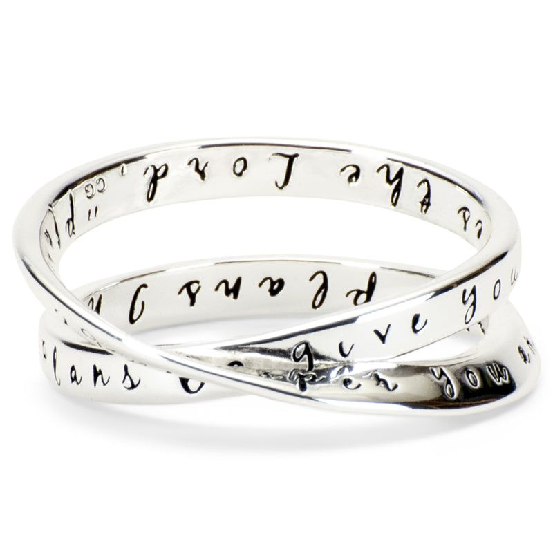 Dicksons Jeremiah 29:11 Inspirational Women's Double Mobius Silver-Plated Fashion Ring, Size 8