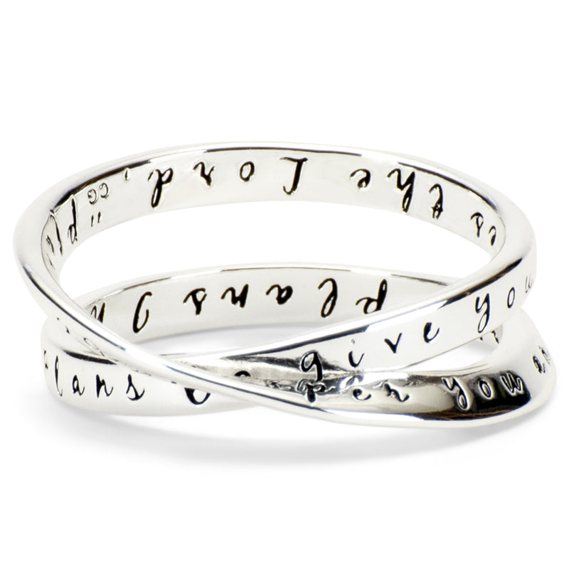 Dicksons Jeremiah 29:11 Inspirational Women's Double Mobius Silver-Plated Fashion Ring, Size 9