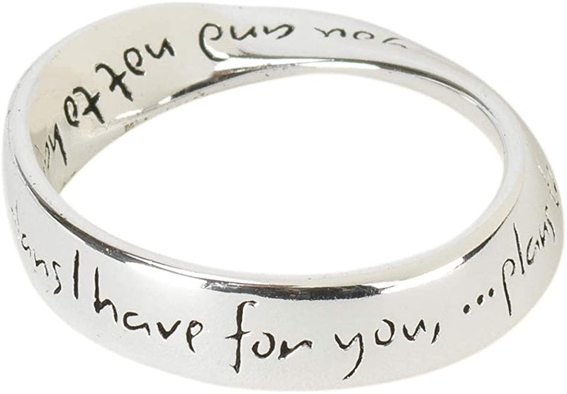 Dicksons Know The Plans Jeremiah 29:11 Women's Silver-Plated Wide Mobius Ring, Size 7
