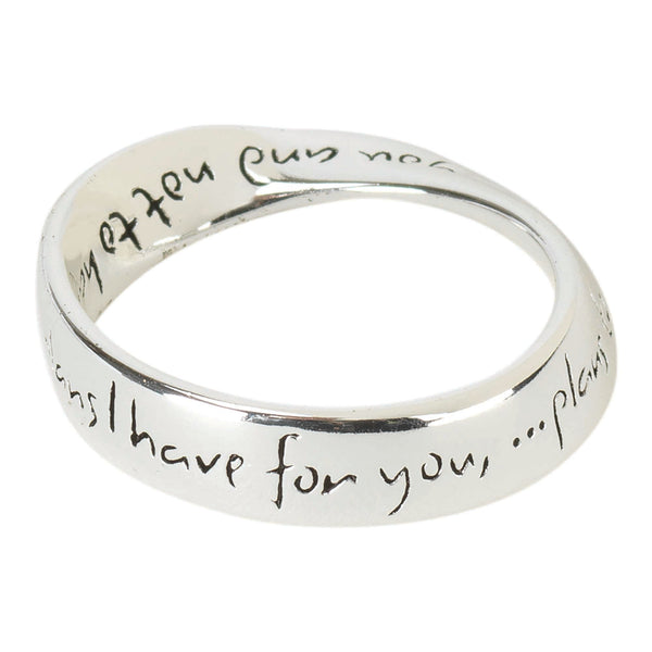 Dicksons Know The Plans Jeremiah 29:11 Women's Silver-Plated Wide Mobius Ring, Size 9