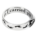 Dicksons Footprints in The Sand Endless Script Women's Size 9 Silver Tone Metal Plated Mobius Ring