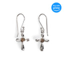 Dicksons Mustard Seed Cross Silver Plated One Size Stainless Steel Dangle Earrings