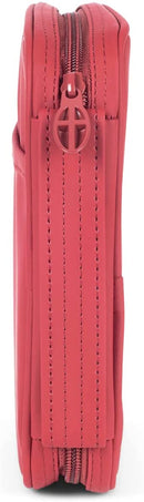Matte Red Stitched Cross 8 x 6 Fabric  Zippered Bible Cover Case with Handle, Compact