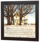 Home Where Our Journey Begins Farmhouse White 21 x 21 Wood Decorative Tabletop Sign