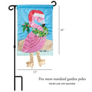 Magnolia Garden Christmas Flamingo Amaranth Pink 13 x 18 Small Double Applique Outdoor Holiday House Flag