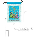 Magnolia Garden A Savior Has Been Born Sky Blue 13 x 18 Small Double Applique Outdoor Christmas House Flag