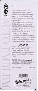 Harbor House Large Silver Christian Cross Fish Auto Emblem