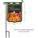 Magnolia Garden Pumpkins Welcome Autumn Leaves 13 x 18 Small Double Applique Outdoor Harvest House Flag