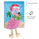 Magnolia Garden Christmas Flamingo Amaranth Pink 13 x 18 Small Double Applique Outdoor Holiday House Flag