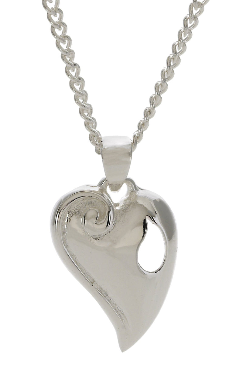 Silver Plated Reunion Heart Pendant Necklace in Gift Box