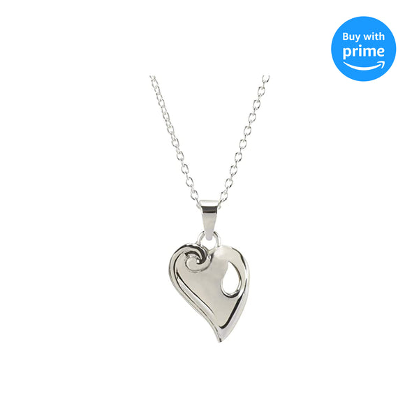 Dicksons The Reunion Heart Silver Plated 18 inch Chain and Heart Pendant Necklace
