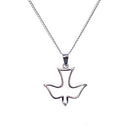 Silver Plated "Confirmed in Christ" Open Dove Confirmation Necklace on 18 inch Chain