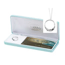 Cherishables Footprints in The Sand Engraved Mobius Circle Silver Plated 18 inch Pendant Necklace