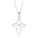 Dicksons Mustard Seed Petal Cross Pendant Women's 20 Inch Silver Plated Everyday Necklace in Jewelry Gift Box