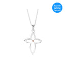 Dicksons Mustard Seed Petal Cross Pendant Women's 20 Inch Silver Plated Everyday Necklace in Jewelry Gift Box