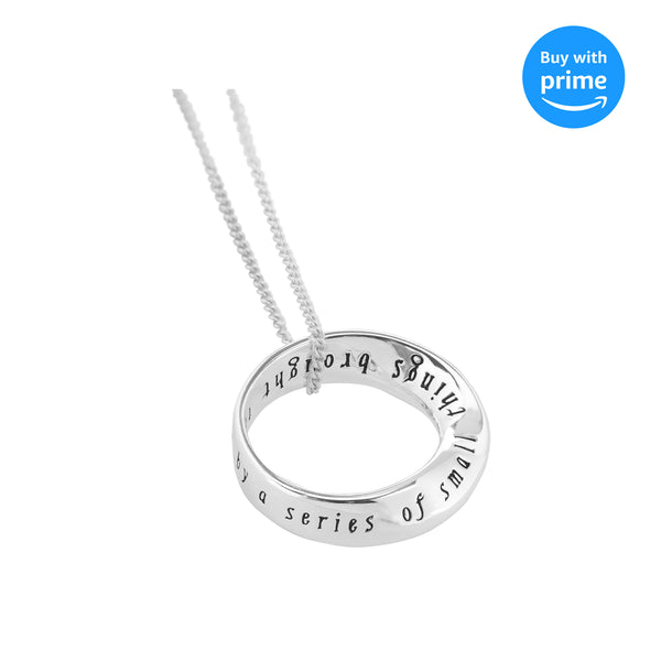 Dicksons EmpoweRING Great Things Unbroken Ring Mobius Pendant Women's 18 Inch Silver Plated Necklace in Jewelry Box with Sentiment Card
