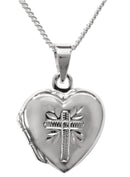 Cross My First Communion Prayer Locket Necklace