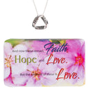 Dicksons Faith Hope and Love Endless Script Women's 16-18 Inch Silver Tone Metal Plated Mobius Triangle Necklace in Jewelry Box with Sentiment Card