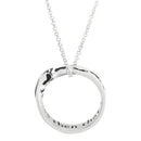 Dicksons Footprints in The Sand Endless Script Women's 18 Inch Silver Tone Metal Plated Mobius Ring Necklace in Jewelry Box with Sentiment Card