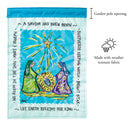 Magnolia Garden A Savior Has Been Born Sky Blue 13 x 18 Small Double Applique Outdoor Christmas House Flag