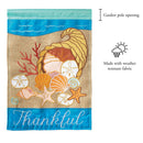 Magnolia Garden Coastal Thanksgiving Bountiful Beach 13 x 18 Small Double Applique Outdoor Harvest House Flag