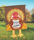 Magnolia Garden Turkey Golden Gobble 13 x 18 Small Double Applique Outdoor Harvest House Flag