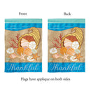 Magnolia Garden Coastal Thanksgiving Bountiful Beach 13 x 18 Small Double Applique Outdoor Harvest House Flag
