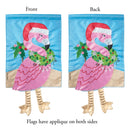 Magnolia Garden Christmas Flamingo Amaranth Pink 13 x 18 Small Double Applique Outdoor Holiday House Flag
