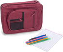 Burgundy Reinforced Canvas Bible Cover Case with Handle and Stationary, X-Large