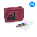 Burgundy Reinforced Canvas Bible Cover Case with Handle and Stationary, X-Large