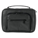 Black Leather Like Reinforced Bible Cover Case with Handle and Stationary, X-Large