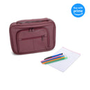 Burgundy Leather Like Reinforced Bible Cover Case with Handle and Stationary, X-Large