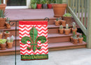 Merry Christmas Red and Green Chevron 18 x 13 Spun Polyester Outdoor Garden Flag
