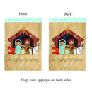 Magnolia Garden A Savior Has Been Born Luke 2:11 Light Blue 13 x 18 Small Double Applique Outdoor Christmas House Flag