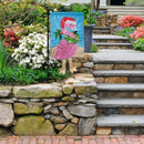 Magnolia Garden Christmas Flamingo Amaranth Pink 13 x 18 Small Double Applique Outdoor Holiday House Flag