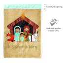 Magnolia Garden A Savior Has Been Born Luke 2:11 Light Blue 13 x 18 Small Double Applique Outdoor Christmas House Flag