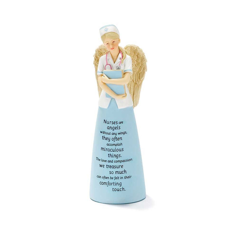 Dicksons Nurses are Angels Without Wings Blue 6 Inch Resin Tabletop Angel Figurine