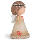 Shaded Coffee Brown Angel with Heart 3 inch Resin Decorative Tabletop Figurine