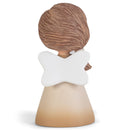 Shaded Coffee Brown Angel with Dove 3 inch Resin Decorative Tabletop Figurine