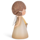 Shaded Coffee Brown Joy Angel with Flowers 3 inch Resin Decorative Tabletop Figurine