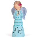 Teal Hope Angel with Candle 3.5 inch Resin Decorative Tabletop Figurine