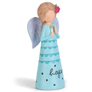 Teal Hope Angel with Candle 3.5 inch Resin Decorative Tabletop Figurine